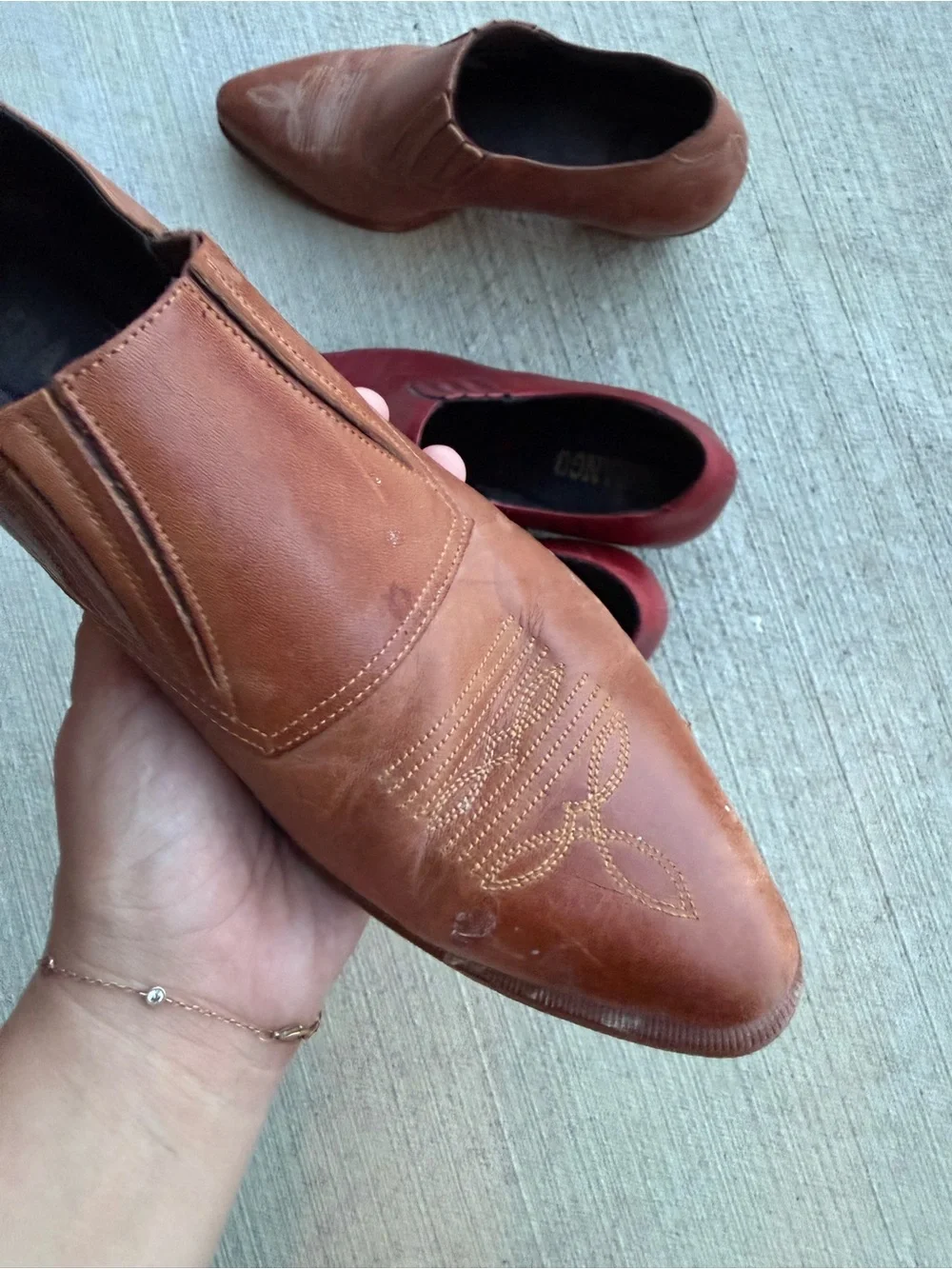 Durango Red/Brown (2 pairs) Real Leather Booties